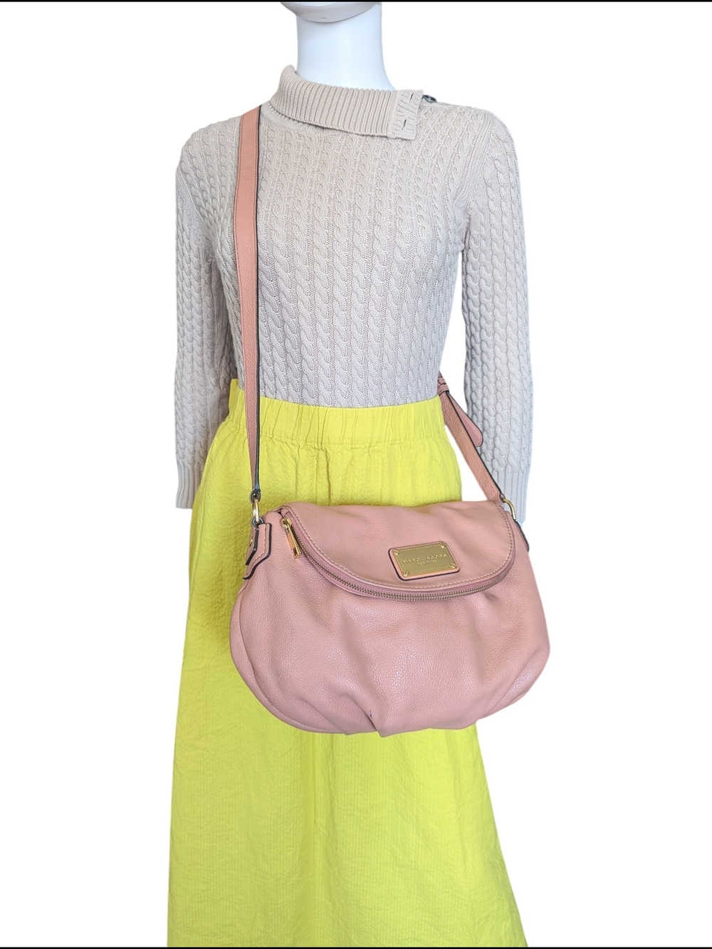 Marc Jacobs Pink Leather Crossbody Hobo Bag